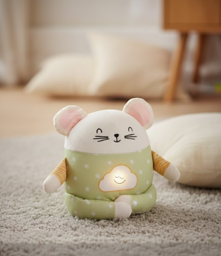 Fisher-Price Meditationsmaus HJF21 Baby Einschlafhilfe Musik Licht Kuschel D4