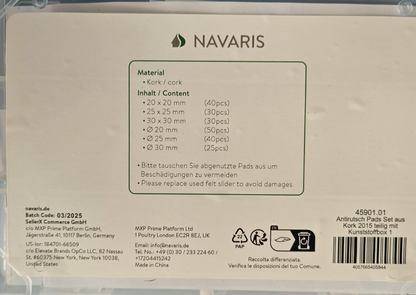Navaris Möbelgleiter Set 215tlg Kork selbstklebend Bodenschutz Stuhlgleiter