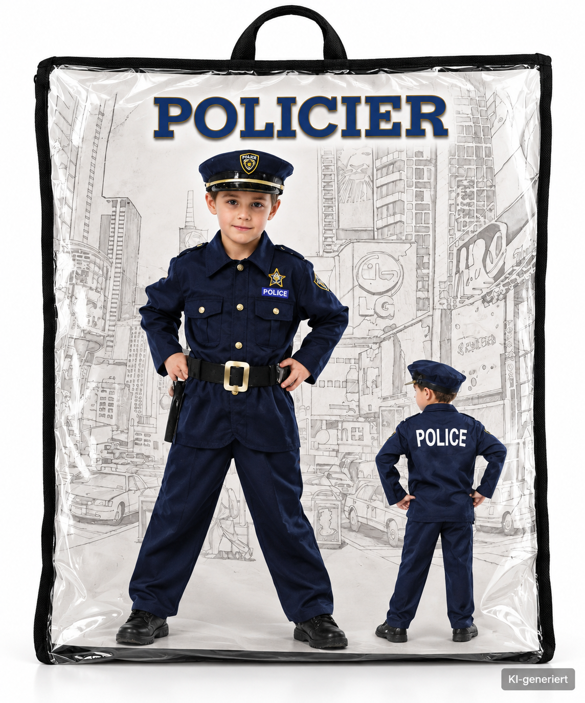 Atosa Kinder Polizei Kostüm Gr. 152 Polizist Uniform Karneval Fasching G