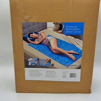 Orbisana Kühlmatten Wave 2er Set 90x140 + 30x40 cm Gelfüllung Blau