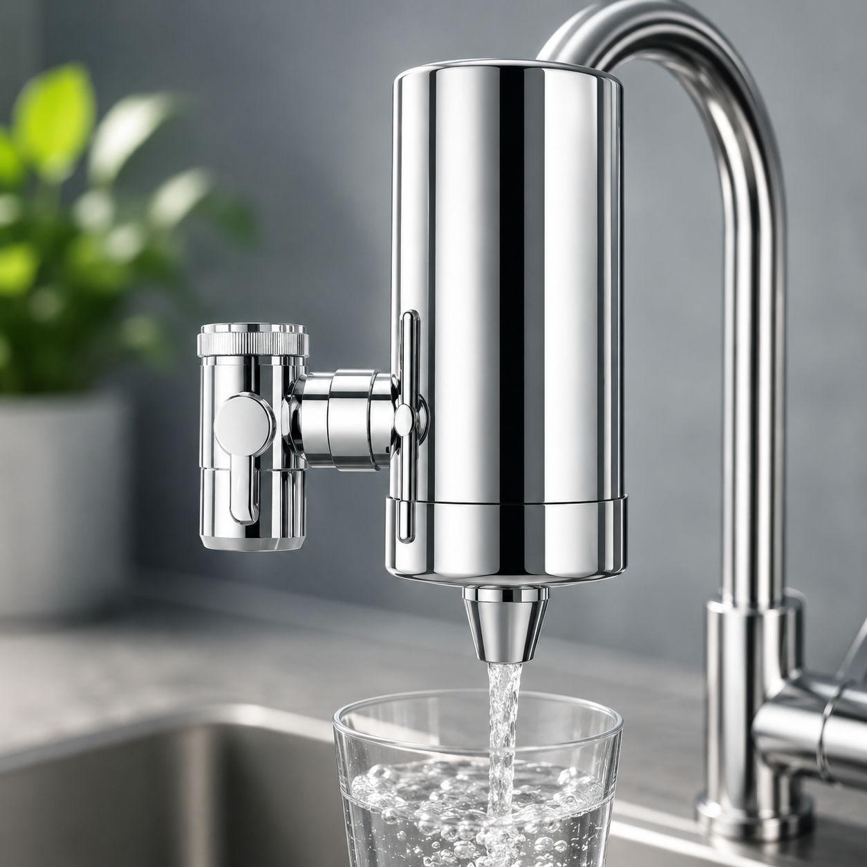 Waterdrop WD-FC-06 Wasserfilter Wasserhahn Edelstahl Aktivkohle Filter B01