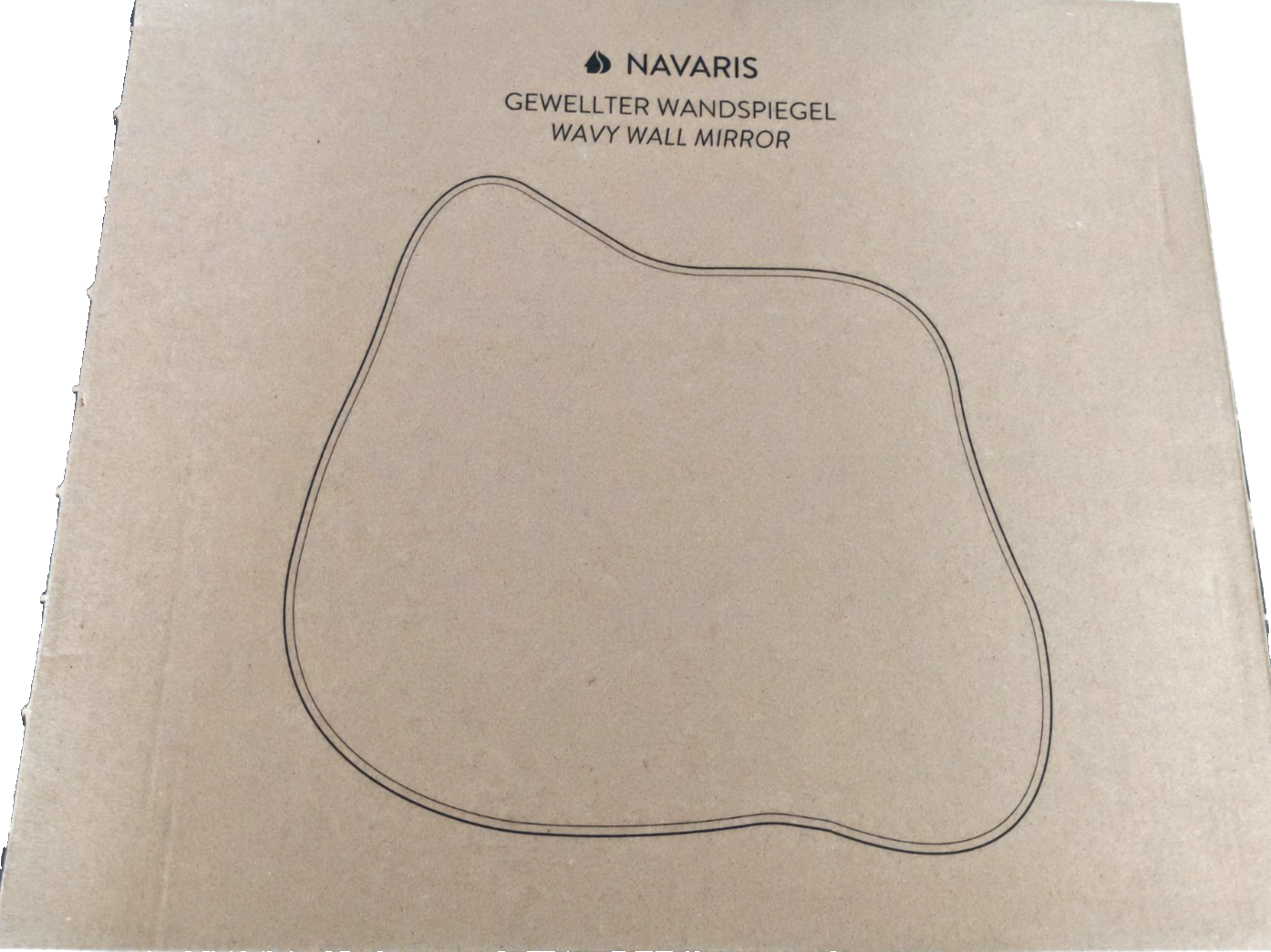 Navaris Badezimmerspiegel – 37x32 cm ohne Rahmen Wellen Design