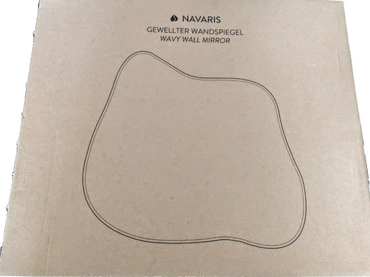 Navaris Badezimmerspiegel – 37x32 cm ohne Rahmen Wellen Design