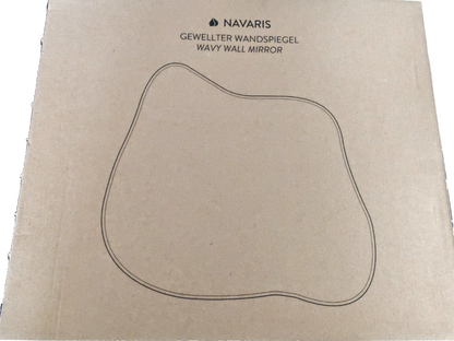 Navaris Badezimmerspiegel – 37x32 cm ohne Rahmen Wellen Design