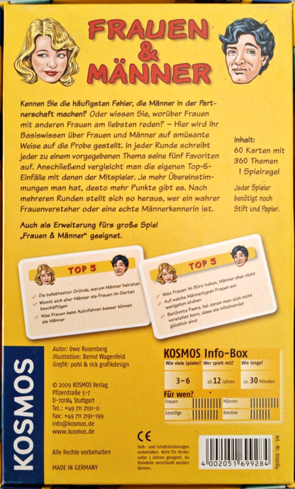 KOSMOS Frauen & Männer Uwe Rosenberg Partyspiel Kartenspiel 699284 ab 12 D4