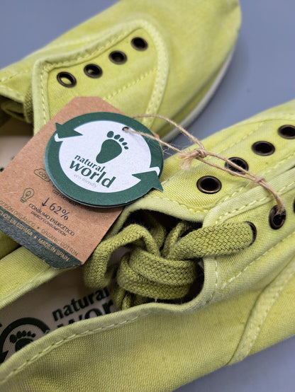 Natural World Eco Damen Sneaker Gr. 36 Gelb Zitrone Canvas Halbschuhe Nachhaltig