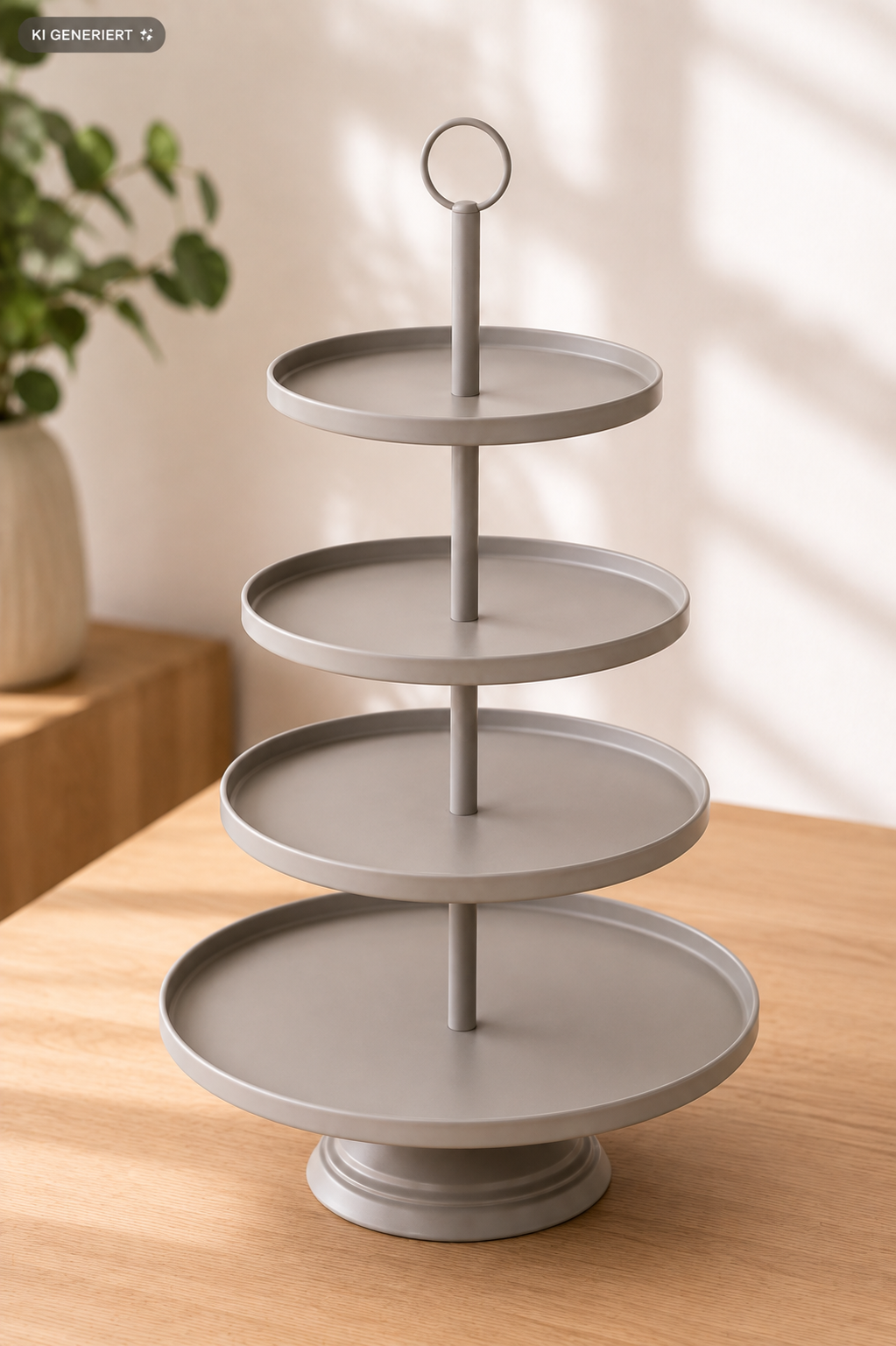 ABELLA Etagere Oval 4 Etagen Helltaupe Deko Servierständer P1