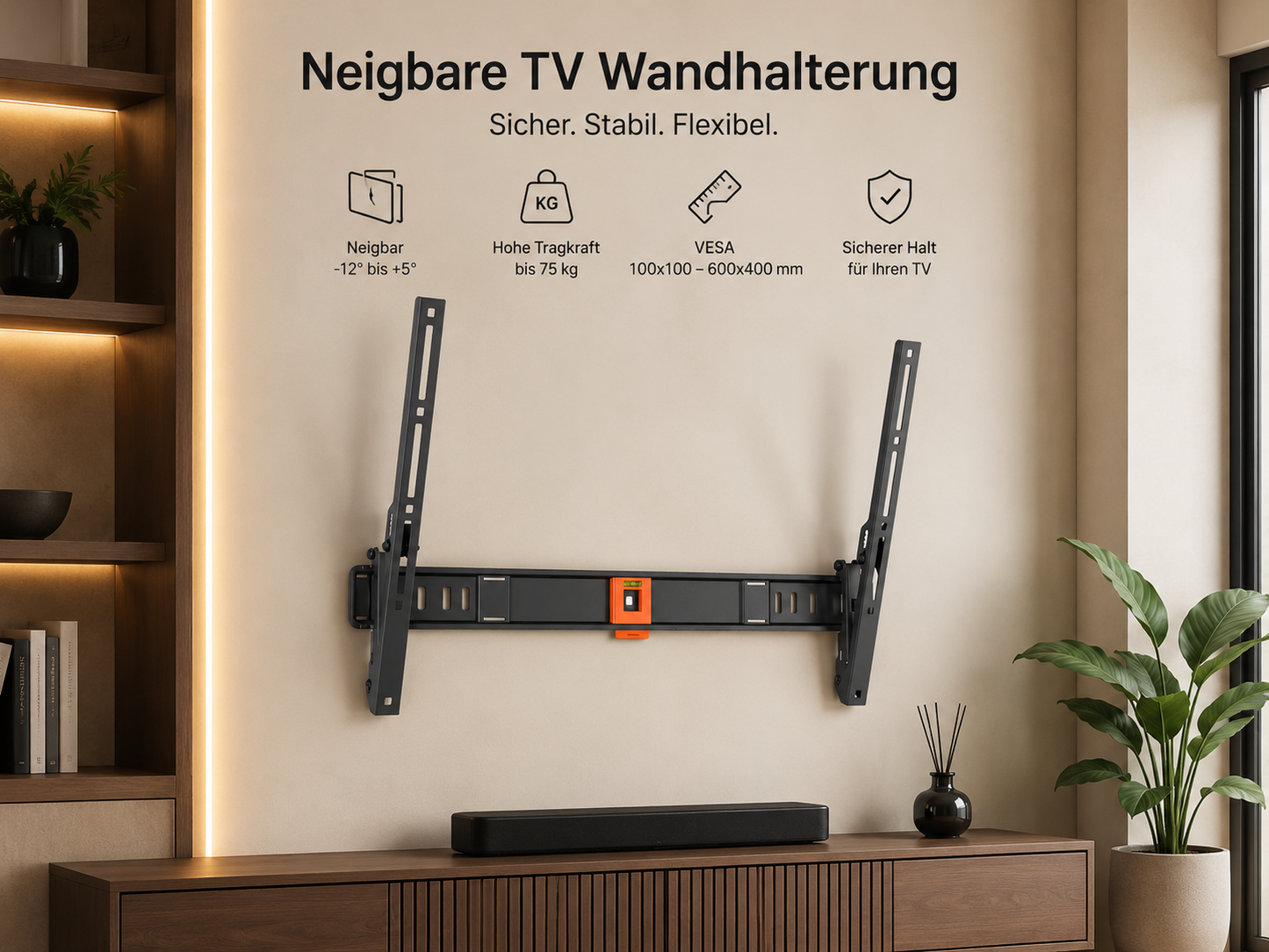Vogels TV Wandhalterung 40-77 Zoll neigbar bis 35kg Fernseher Halterung A-09