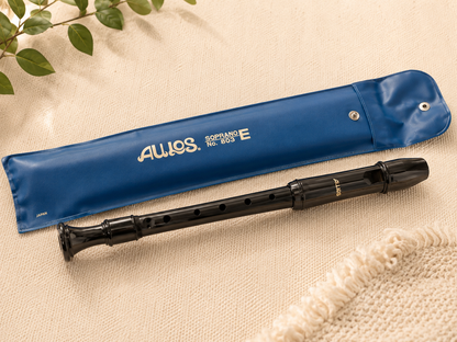 Aulos 803E Sopran Blockflöte Barockgriff Flöte Etui Instrument Musik D8