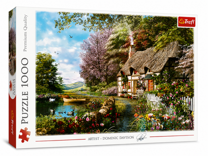 NEU TREFL PREMIUM Puzzle 1000 DOMINIC DAVISON Charmanter Ort Reethaus Bauernhaus D7
