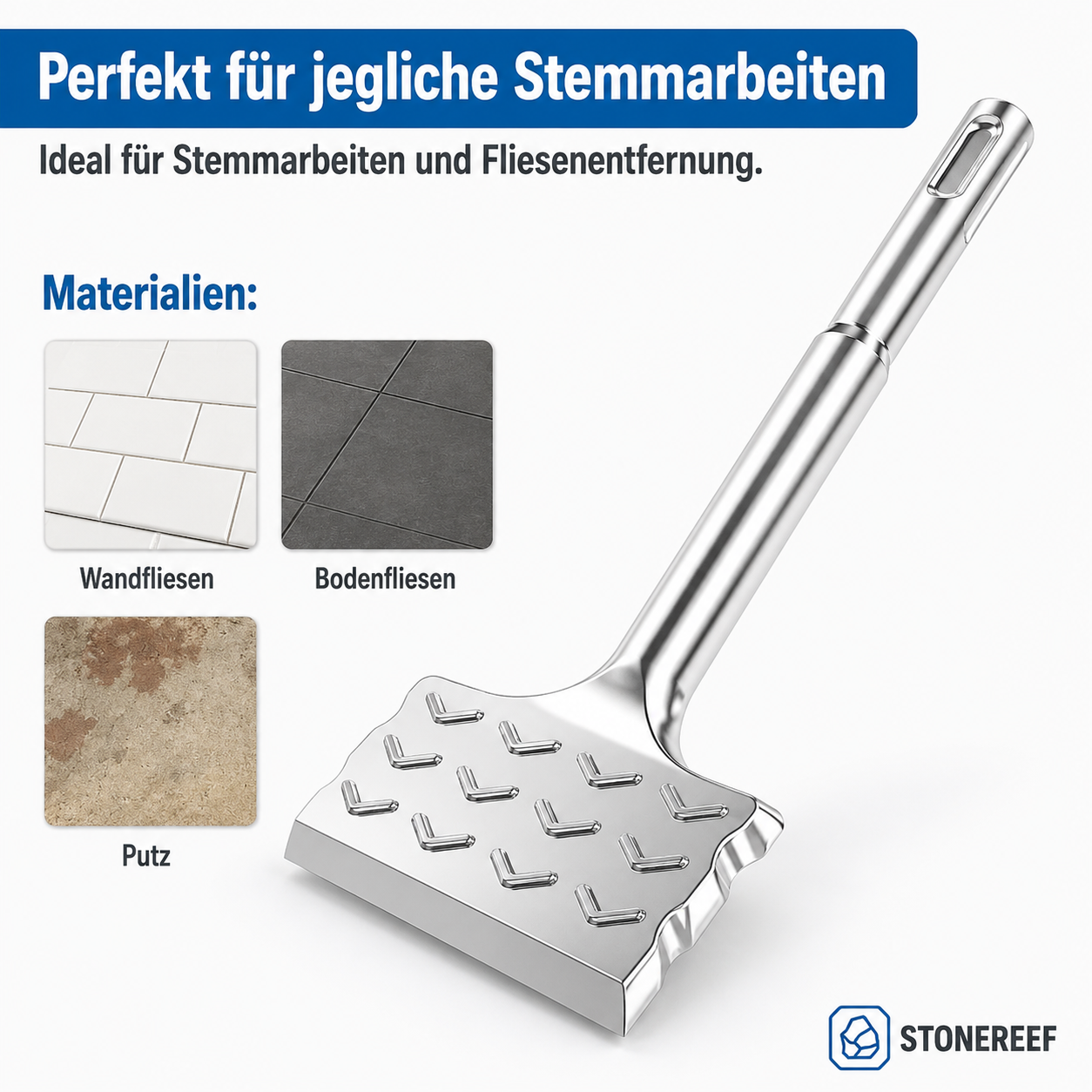 SDS Plus Flachmeißel 165x75mm Fliesenmeißel Bohrhammer Meißel Werkzeug Profi A4