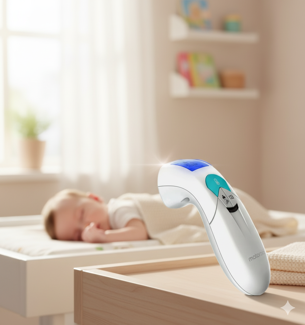 Motorola Care MBP66NT Digitales Infrarot Fieberthermometer kontaktlos Stirn