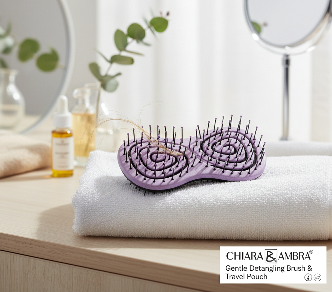 CHIARA AMBRA® Mini Bio Haarbürste mit Stroh - pink