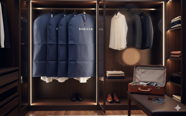 3x BABISTA, Kleidersack, Kleiderschutz, Stoff, Reißverschluss, Blau