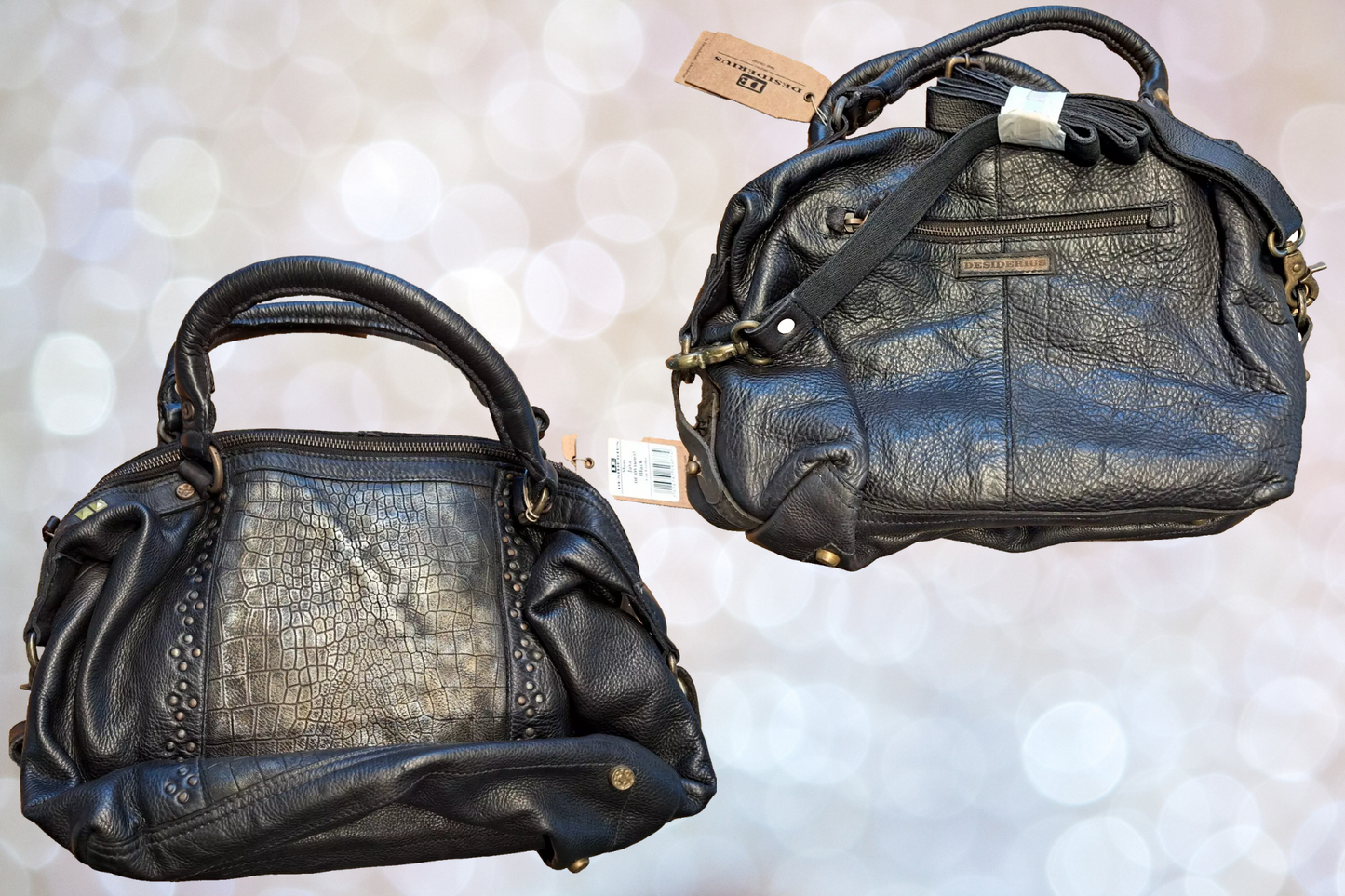 Desiderius Mons Java Black, Handtasche, Damentasche, Echtleder, UVP: 239,95