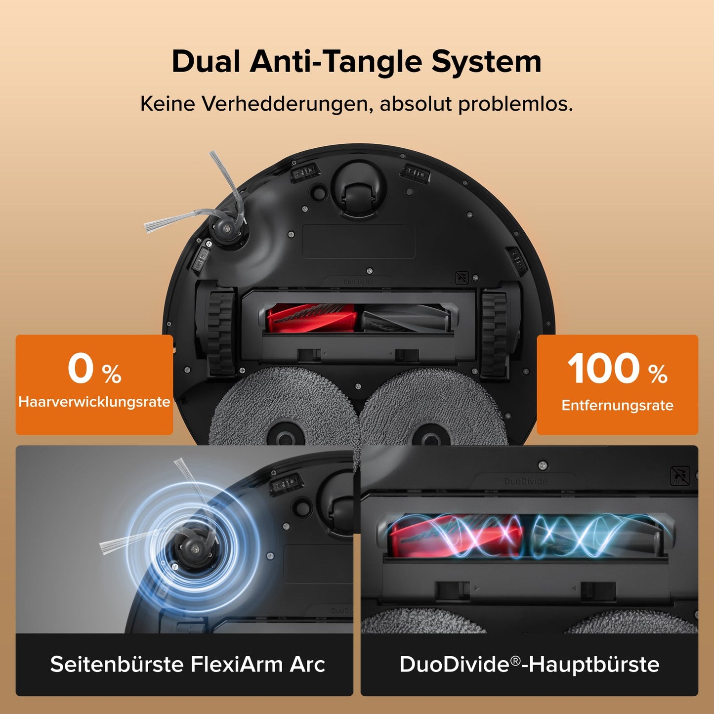 Roborock Qrevo Edge 2 - 25.000 Pa HyperForce-Saugkraft und Dual Anti-Tangle System