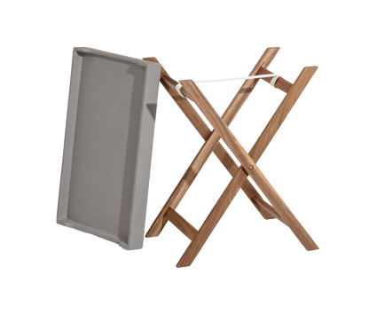 Tchibo Tablettisch, Grau-Washed, Gestell: Akazie, Tablet MDF