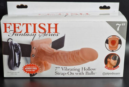 Fetish Fantasy Series 7" Vibrating Hollow Strap-On with Balls