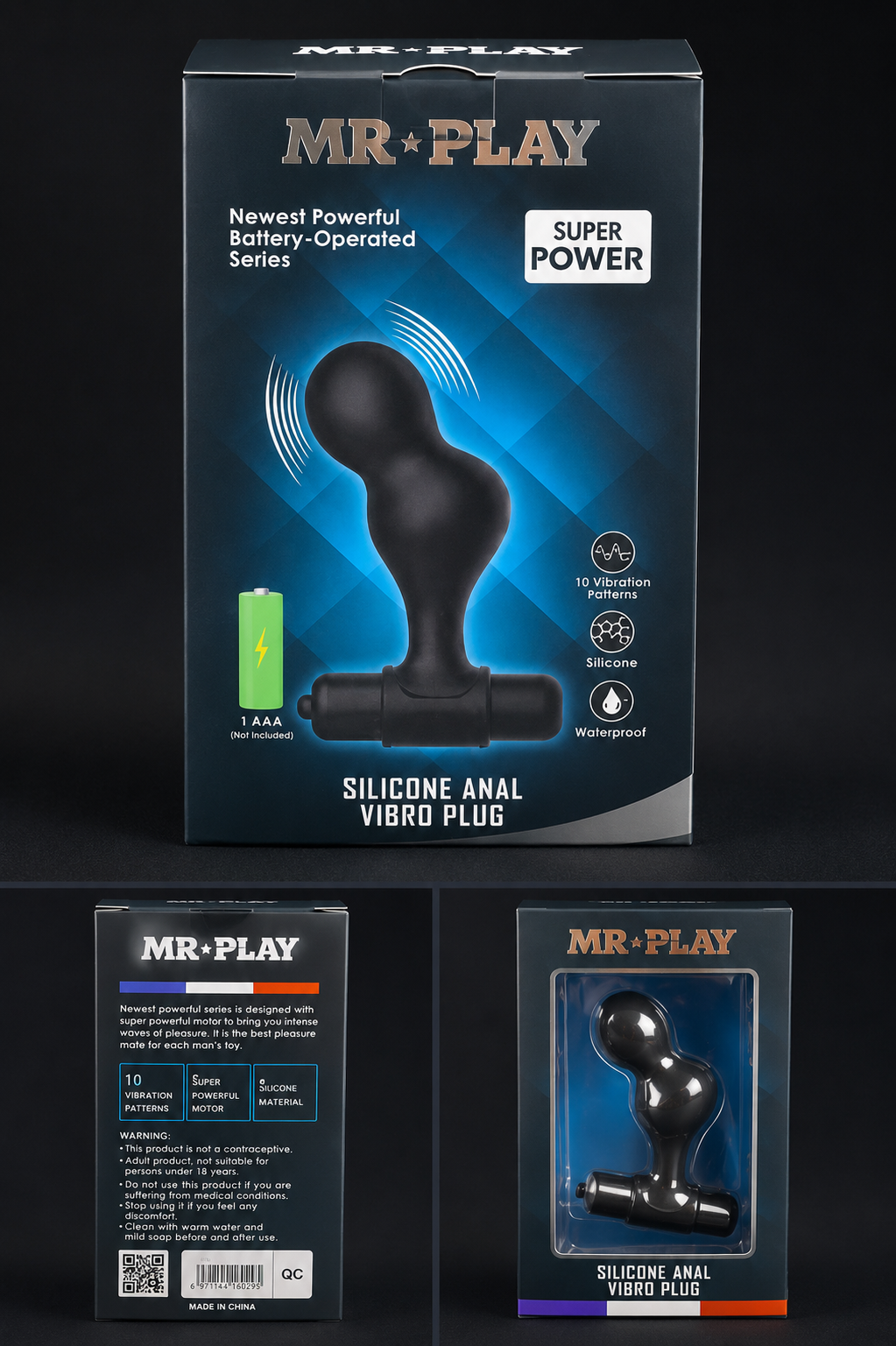 Pretty Love Mr Play Anal Vibro Plug Silikon Vibrator USB aufladbar Set