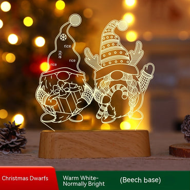 „3D LED Acryl-Nachtlicht – Weihnachtsdekoration, Geschenk für Kinder, Silvester, Valentinstag, Weihnachtsornamente“