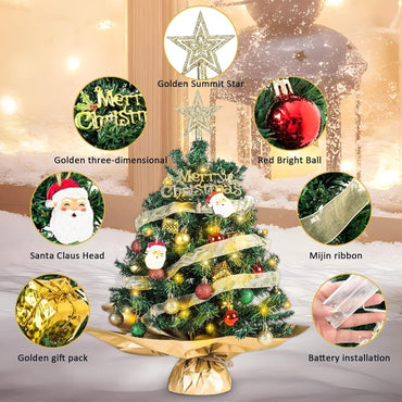 „Mini-Weihnachtsbaum mit LED-Lichtern – kleine künstliche Weihnachtsbaumdekoration“