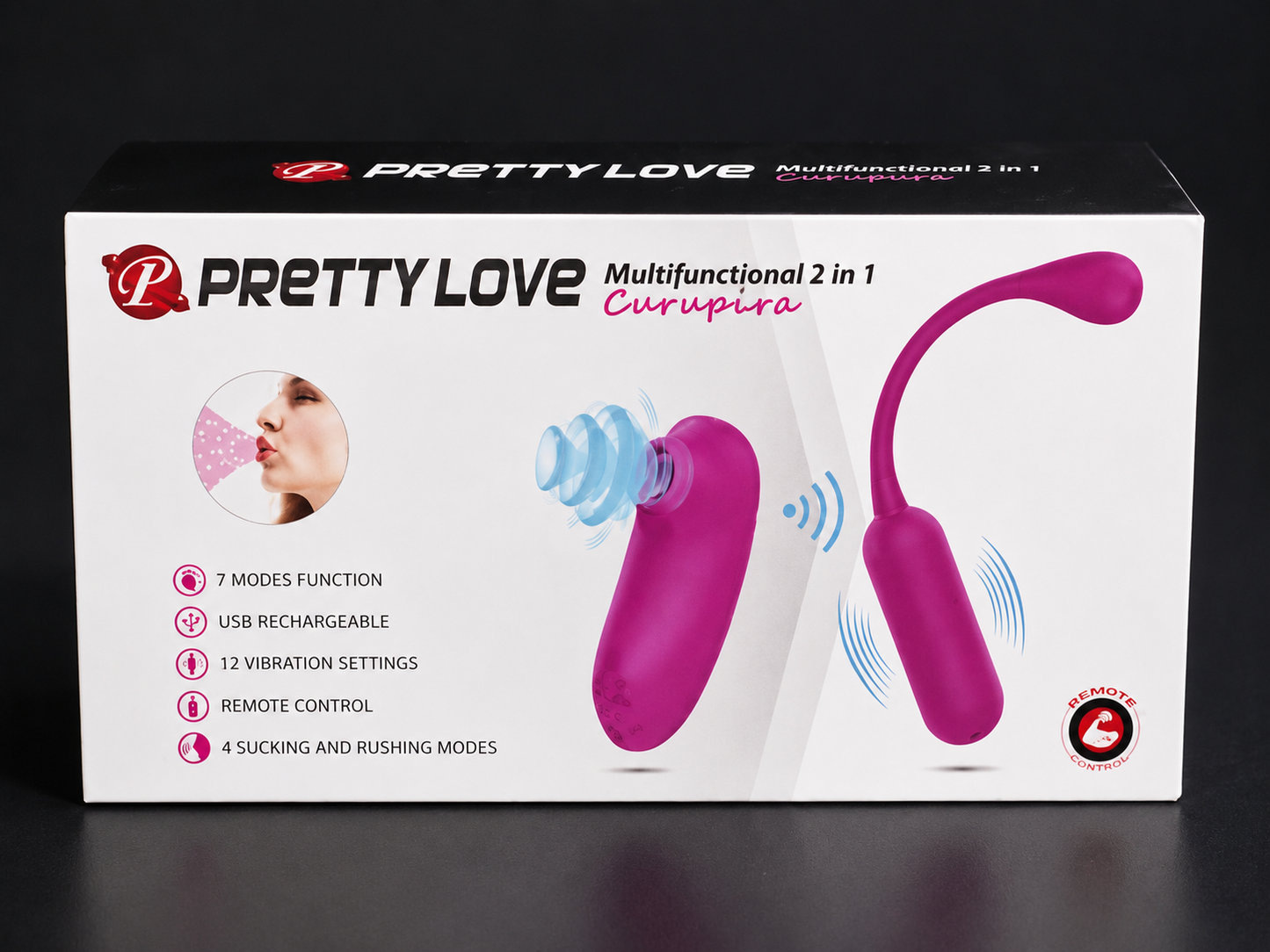 Pretty Love Curupira 2in1 Vibrator Klitorisstimulator USB Silikon Rosa