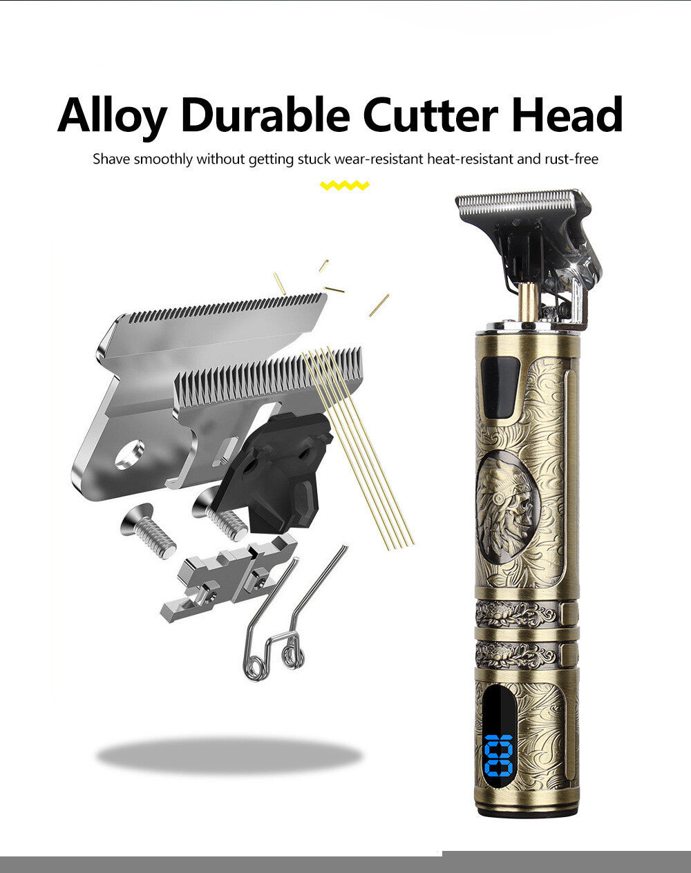 Bartschneider Haarschneidemaschine Kabelloses Haarschneide-Set Friseurgerät für Männer USB-aufladbar