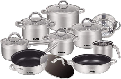 DMS TSE2015C 15-Teilig Topfset mit Glasdeckel