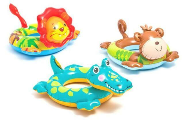 Intex Deluxe Schwimmring mit Tierkopf Kinder Schwimmreifen Pool Badespaß D7