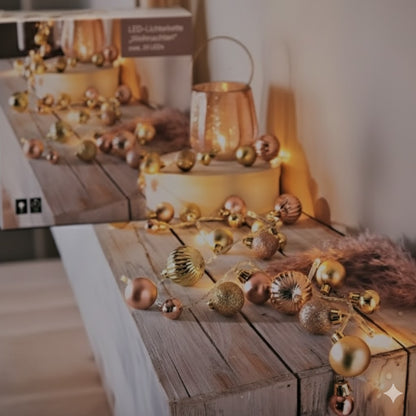 LED-Lichterkette "Weichnachten" Rosé, 20 LED´s, Dekoration