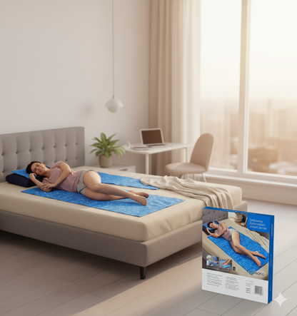 Orbisana Kühlmatten "Wave", Gelfüllung 90x140 cm + 30x40 cm Blau 2er-Set