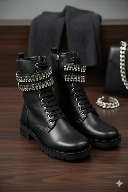 Max & Co Deducono Damen Stiefel Größe 36 Echtleder Boots Schwarz Elegant