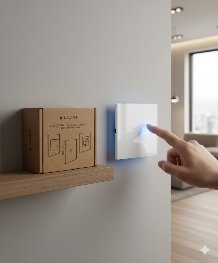 Navaris Touch Lichtschalter Weiß Modern Stylisch Wandschalter ✅