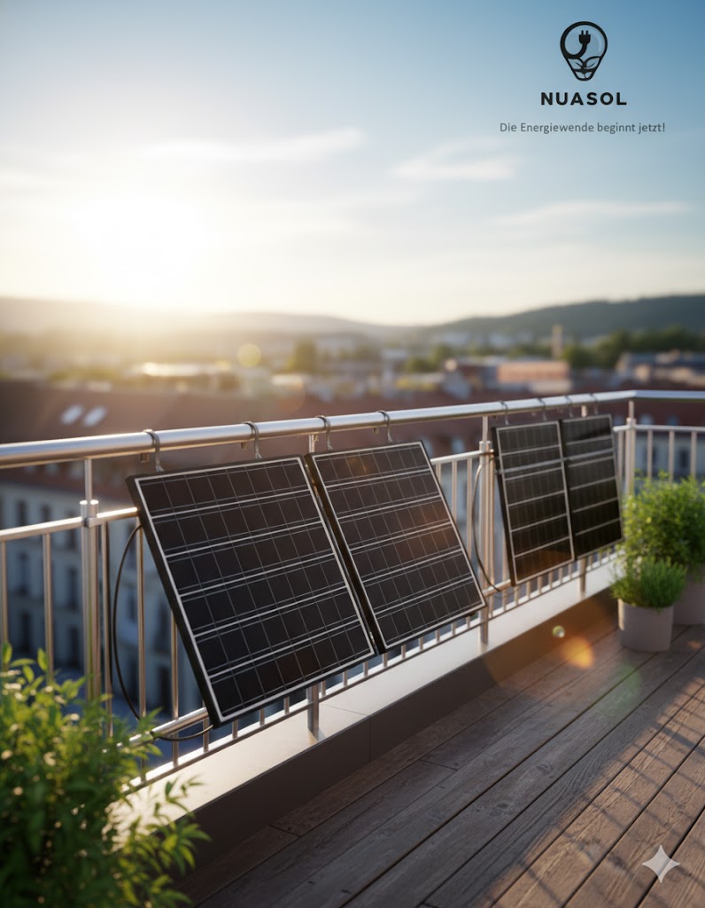 Nuasol Solarmodul Montageset für runde/eckige Geländer