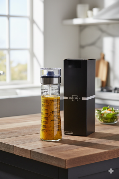 Silberthal Dressingshaker aus Glas, 350 ml