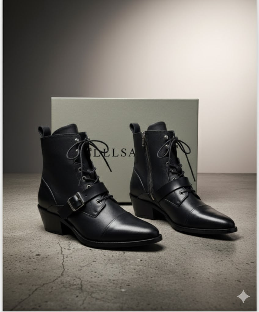 Allsaints Katy - Zip Boot - Schwarz, Damen Größe 38