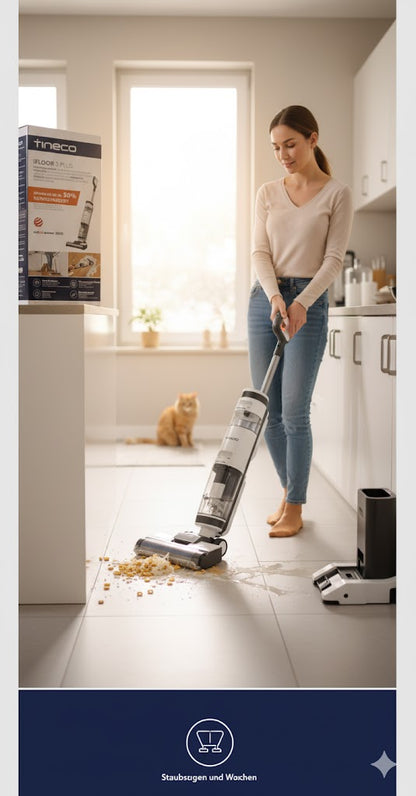 Tineco iFloor 3 Plus Akku Nass-Trockensauger 220W Beutellos HEPA Selbstreinigung