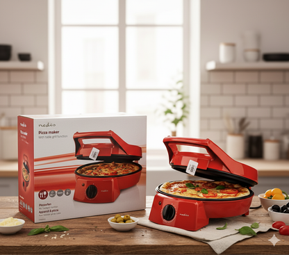 Nedis Pizzamaker und Grill 30 cm - Einstellbare Temperatur - 1800 W