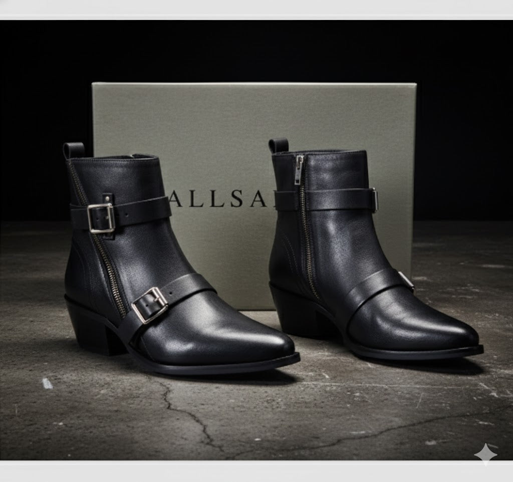 Allsaints Lior - Zip Boot - Calf, Damen, Größe 40, Schwarz
