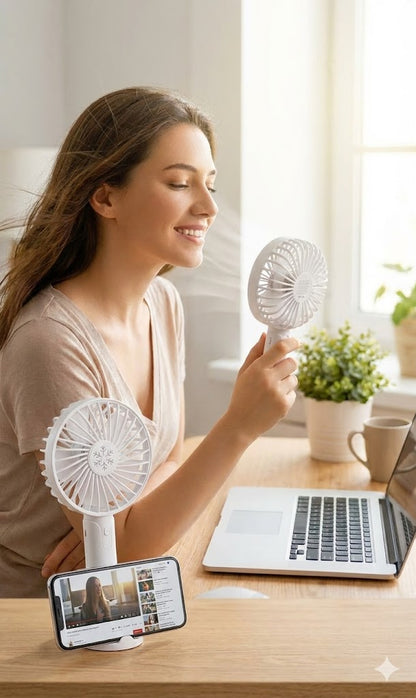 Weltbild Tragbarer Ventilator 2in1 Ventilator & Handyhalter Mini Fan
