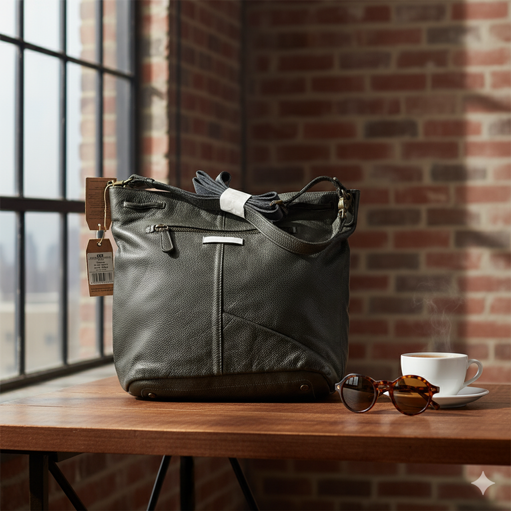 Desiderius Mons Therese Dark Olive, Damentasche, Echtleder, UVP: 249,50€