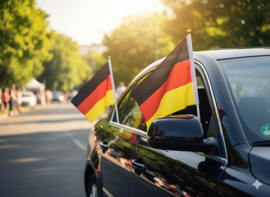 KFZ-Fahnen-Set Deutschland 2 Stück Auto Fahnen Flaggen Deutschland ✅