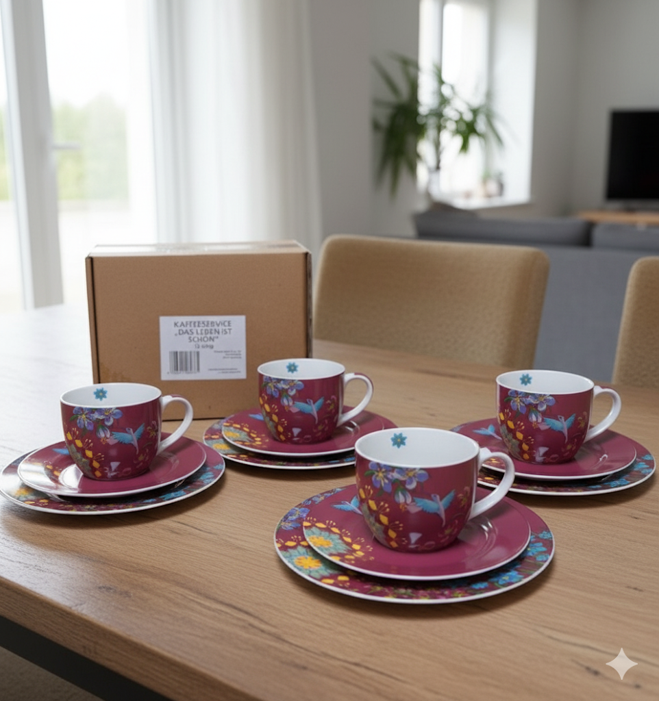 Kaffeeservice "Das Leben ist Schön" 12-Teilig