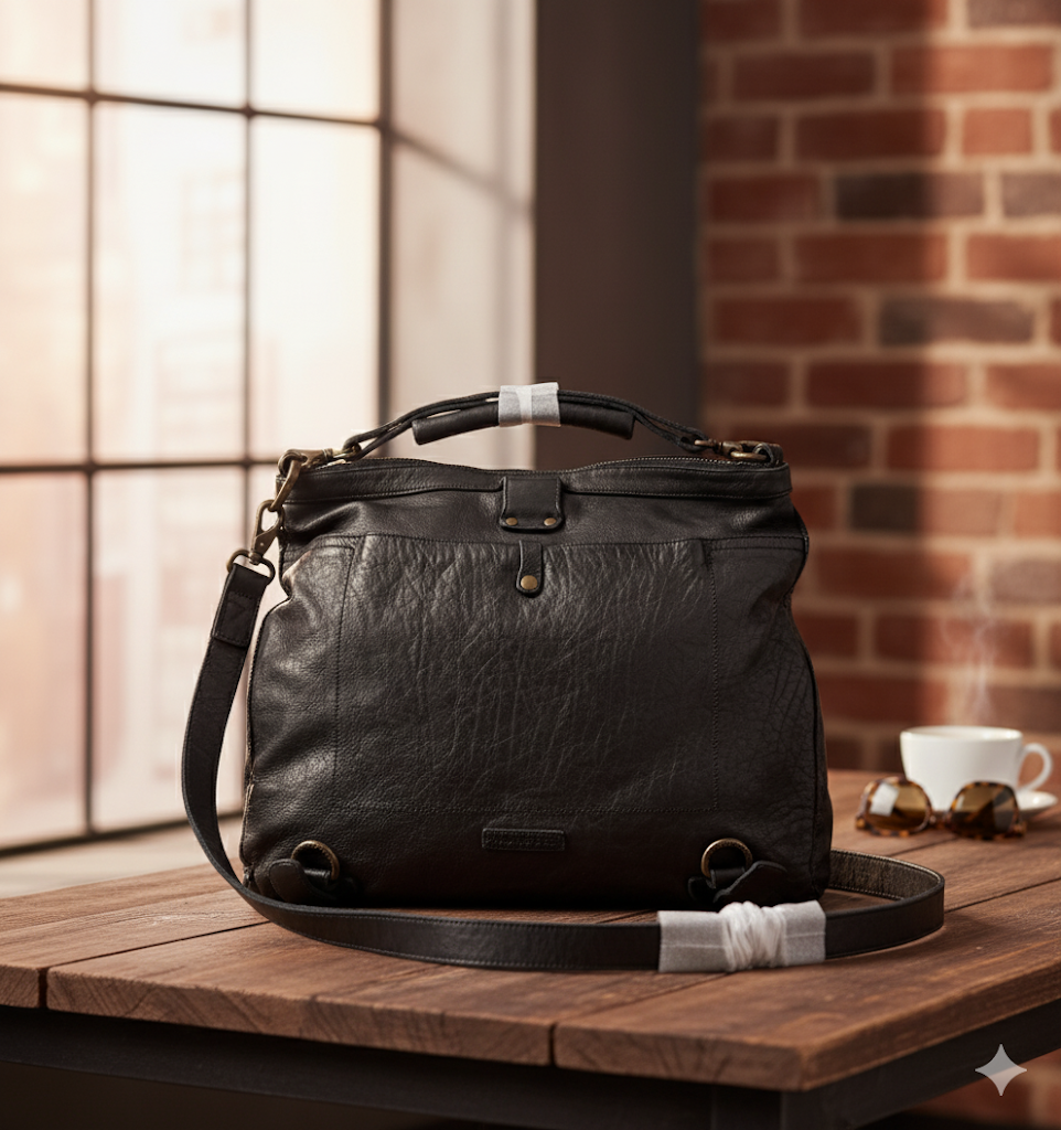 Desiderius Basic Faustus Schwarz Männer-Handtasche, UVP: 125€, Herrentasche
