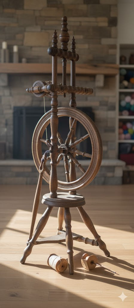 Altes Spinnrad, Sammeln, Dekoration