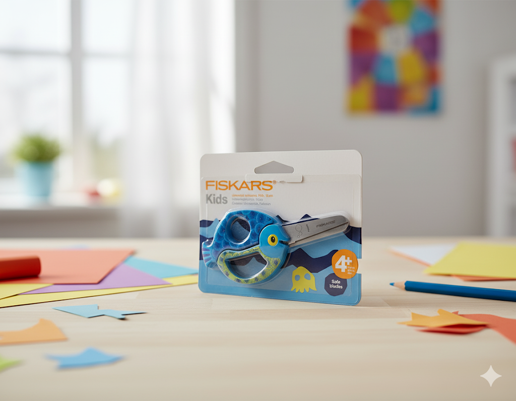 Fiskars Kids Universalschere, Motiv Fisch, Farbe Blau