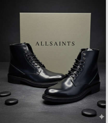 Allsaints Britt - Lace Up Boot - Pollido , Schwarz, Größe 41, Herren