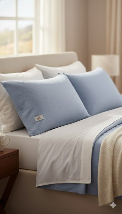 Amo Lacasa Flanell Kissen Hellblau, 2 Stück, 50x80cm