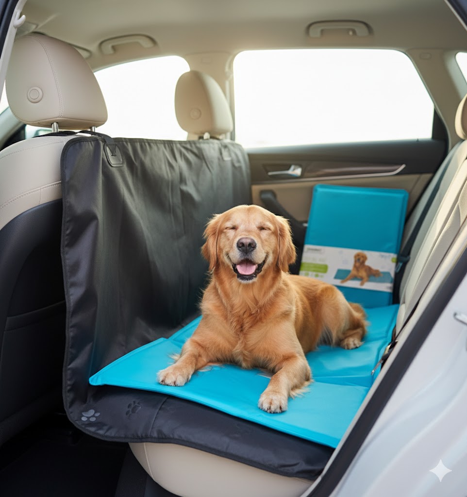 Zoofari Pet Car Seat Cover, Autoschondecke + Kühlmatte, Set
