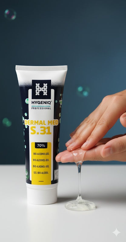 HYGENIQ DERMAL MED S.31 Handgel 90ml 70% Bio-Alkohol Desinfektionsgel ✅